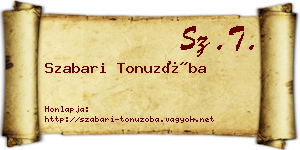 Szabari Tonuzóba névjegykártya